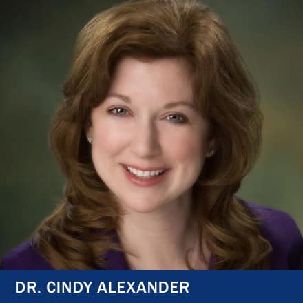 Dr. Cindy Alexander with text Dr. Cindy Alexander