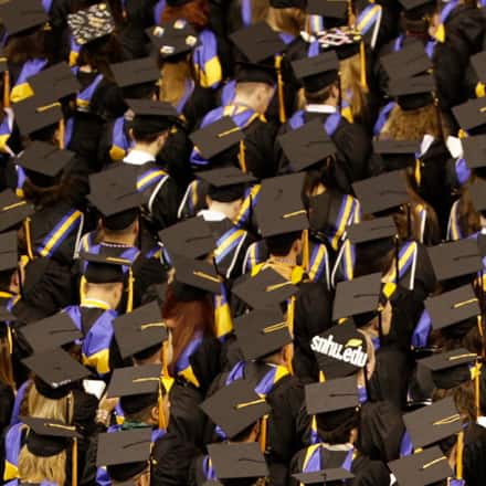 Students at commencement