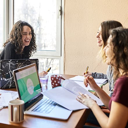 Students discussing ways to avoid college burnout