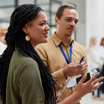 People discussing the value of professional networking