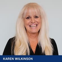 Karen Wilkinson with the text Karen Wilkinson