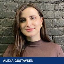 Alexa Gustavsen with the text Alexa Gustavsen