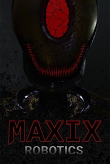 A smiling robot head with the text Maxix Robotics