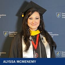 Alyssa Mcmenemy, bachelor's in environmental science with a concentration in natural resources and conservation and a minor in criminal justice