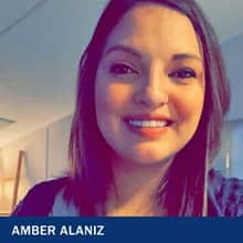 Amber Alaniz with the text Amber Alaniz