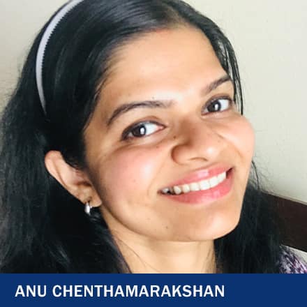 Anu Chenthamarakshan with the text Anu Chenthamarakshan