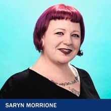 Saryn Morrione and the text 'Saryn Morrione'
