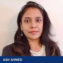 Ash Ahmed with the text Ash Ahmed