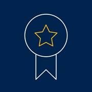 A certificate award icon