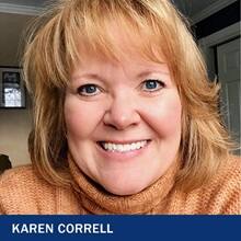 Karen Correll with the text Karen Correll