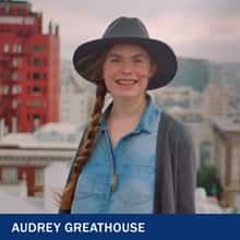 Audrey Greathouse with the text Audrey Greathouse
