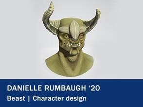 Danielle Rumbaugh's work Beast with the text Danielle Rumbaugh '20 Beast Character Design