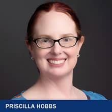 Priscilla Hobbs with the text Priscilla Hobbs