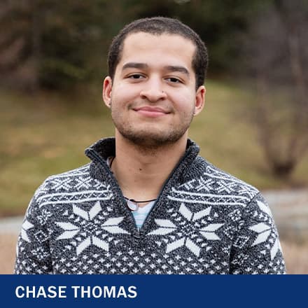 Chase Thomas headshot with text, 