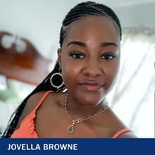 Jovella Brown with the text Jovella Brown