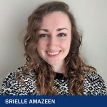 Brielle Amazeen Headshot with the text Brielle Amazeen