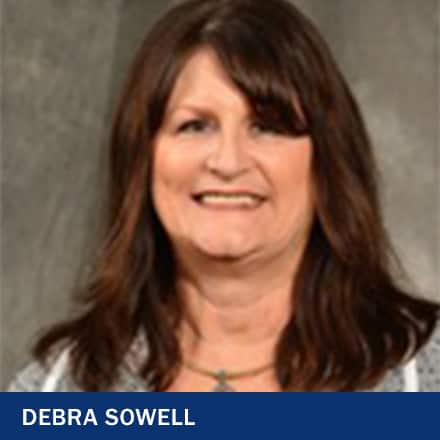 Debra Sowell with the text Debra Sowell