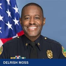 Delrish Moss and the text Delrish Moss.