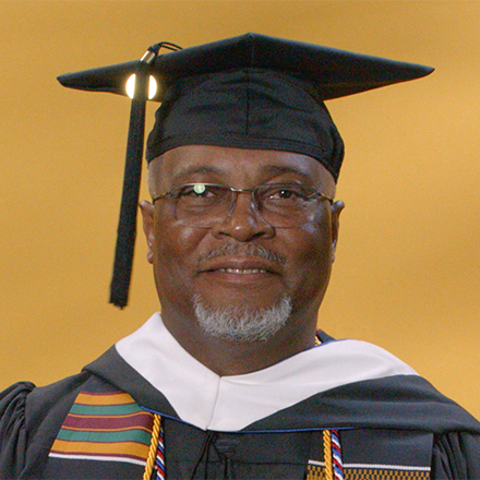 Dennis Peacock, ’24 BA Graphic Design and Media graduate.