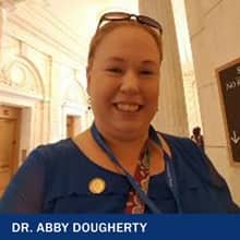 Dr. Abby Dougherty with the text Dr. Abby Dougherty