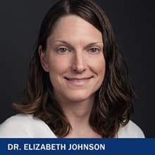 Dr. Elizabeth Johnson with the text Dr. Elizabeth Johnson
