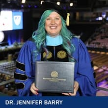 Dr Jennifer Barry, a doctor of education degree in educational leadership graduate from SNHU