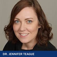 Dr. Jennifer Teague with the text Dr. Jennifer Teague