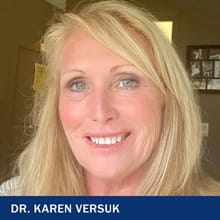 Dr. Karen Versuk with the text Dr. Karen Versuk
