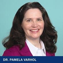 Dr. Pamela Warhol with the text Dr. Pamela Warhol