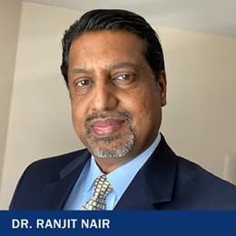 Dr Ranjit Nair with the text Dr Ranjit Nair