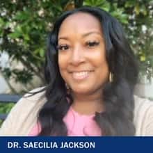 Dr. Saecilia Jackson with the text Dr. Saecilia Jackson