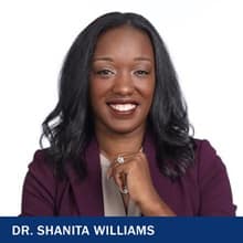 Dr. Shanita Williams with the text Dr. Shanita Williams