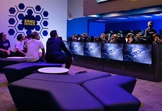 SNHU esports player in the The SNHU esports arena