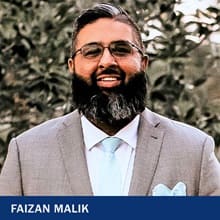 Faizan Malik with the text Faizan Malik