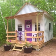 A playhouse built by Claire Fauth and other Make-A-Wish volunteers for a little girl battling cancer.