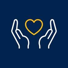An icon of two hands holding a heart