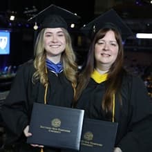 Mother and daughter Heather and Kayleigh Maier at Commencement