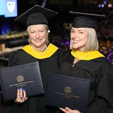 Mother and daughter Holly and Cortlynn Danby at Commencement