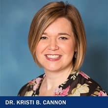 Dr. Kristi B Cannon with the text Dr. Kristi B Cannon 