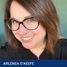 Arlenea O'Keefe and the text "Arlenea O'Keefe"