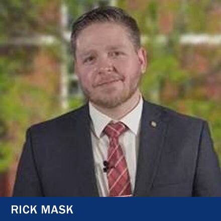 Dr. Rick Mask and the text Rick Mask.