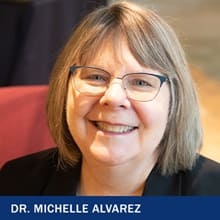 Dr. Michelle Alvarez and the text Dr. Michelle Alvarez