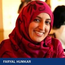 Faryal Humkar with the text Faryal Humkar