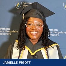 Jamelle Pigott, a 2023 associate's in business administration graduate from SNHU