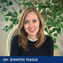 Dr. Jennifer Teague with the text Dr. Jennifer Teague