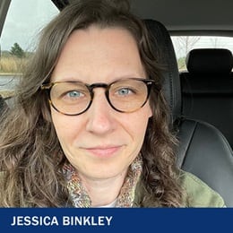 Jessica Binkley MFA 2023 with the text Jessica Binkley
