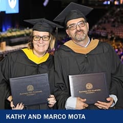 Kathy and Marco Mota, 2023 master's graduates from SNHU