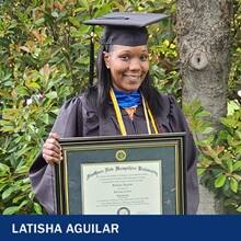 Latisha Aguilar with the text Latisha Aguilar