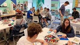 Students participating in a Workshop in the Makerspace
