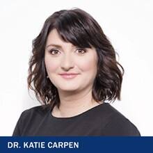 Dr. Katie Carpen with text Dr. Katie Carpen
